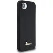 GUESS iPhone 16e GUHMPSE4SMBSLK (Silicone Script Metal Logo MagSafe) tok, fekete