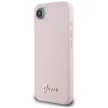 GUESS iPhone 16e GUHMPSE4SMBSLP (Silicone Script Metal Logo MagSafe) tok, rózsaszín
