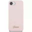 GUESS iPhone 16e GUHMPSE4SMBSLP (Silicone Script Metal Logo MagSafe) tok, rózsaszín