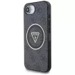 Guess IML Metal Glitter 4G Circle Triangle MagSafe iPhone 16e tok, fekete