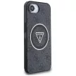 Guess IML Metal Glitter 4G Circle Triangle MagSafe iPhone 16e tok, fekete