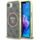 Guess IML Metal Glitter 4G Circle Triangle MagSafe iPhone 16e tok, barna
