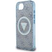 Guess IML Metal Glitter 4G Circle Triangle MagSafe iPhone 16e tok, kék
