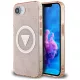 Guess IML Metal Glitter 4G Circle Triangle MagSafe iPhone 16e tok, rózsaszín