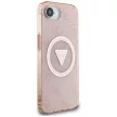 Guess IML Metal Glitter 4G Circle Triangle MagSafe iPhone 16e tok, rózsaszín