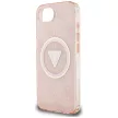 Guess IML Metal Glitter 4G Circle Triangle MagSafe iPhone 16e tok, rózsaszín