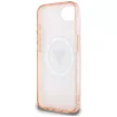 Guess IML Metal Glitter 4G Circle Triangle MagSafe iPhone 16e tok, rózsaszín