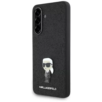   Karl Lagerfeld HC Ikonik Fixed Glitter Ikonik Logo Metal Pin Case Samsung Galaxy A36 tok, fekete