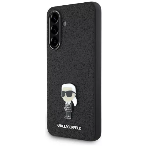Karl Lagerfeld HC Ikonik Fixed Glitter Ikonik Logo Metal Pin Case Samsung Galaxy A36 tok, fekete
