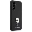 Karl Lagerfeld HC Ikonik Fixed Glitter Ikonik Logo Metal Pin Case Samsung Galaxy A56 tok, fekete