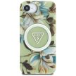 Guess IML Metal Glitter Flowers Triangle MagSafe iPhone 16e tok, zöld