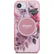 Guess IML Flowers MagSafe iPhone 16e tok, rózsaszín