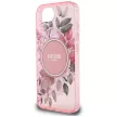 Guess IML Flowers MagSafe iPhone 16e tok, rózsaszín