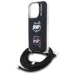 Karl Lagerfeld IML Crossbody Karl&Choupette Head iPhone 16 Pro Max tok, fekete
