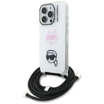   Karl Lagerfeld IML Crossbody Karl&Choupette Head iPhone 16 Pro Max white