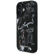Karl Lagerfeld Grained Pattern & Logo MagSafe iPhone 16 tok, fekete