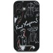 Karl Lagerfeld Grained Pattern & Logo MagSafe iPhone 16 tok, fekete