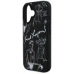 Karl Lagerfeld Grained Pattern & Logo MagSafe iPhone 16 tok, fekete