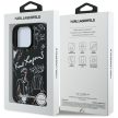 Karl Lagerfeld Grained Pattern & Logo MagSafe Case iPhone 16 Pro Max tok, fekete