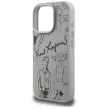 Karl Lagerfeld Grained Pattern & Logo MagSafe iPhone 16 Pro Max tok, szürke