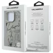 Karl Lagerfeld Grained Pattern & Logo MagSafe iPhone 16 Pro Max tok, szürke