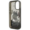 Karl Lagerfeld Liquid Glitter Choupette Logo MagSafe iPhone 16 tok, fekete