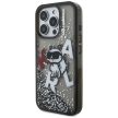 Karl Lagerfeld Liquid Glitter Choupette Logo MagSafe iPhone 16 Pro Max tok, fekete