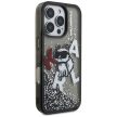 Karl Lagerfeld Liquid Glitter Choupette Logo MagSafe iPhone 16 Pro Max tok, fekete