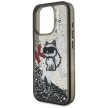 Karl Lagerfeld Liquid Glitter Choupette Logo MagSafe iPhone 16 Pro Max tok, fekete