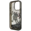 Karl Lagerfeld Liquid Glitter Choupette Logo MagSafe iPhone 16 Pro Max tok, fekete