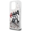 Karl Lagerfeld Liquid Glitter Choupette Logo iPhone 16 Pro tok, átlátszó