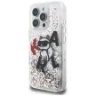 Karl Lagerfeld Liquid Glitter Choupette Logo iPhone 16 Pro Max tok, átlátszó