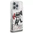 Karl Lagerfeld Liquid Glitter Choupette Logo iPhone 16 Pro Max tok, átlátszó