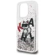 Karl Lagerfeld Liquid Glitter Choupette Logo iPhone 16 Pro Max tok, átlátszó