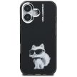 Karl Lagerfeld IML Aquarelle Choupette & Logo iPhone 16 tok, fekete