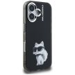 Karl Lagerfeld IML Aquarelle Choupette & Logo iPhone 16 tok, fekete