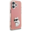 Karl Lagerfeld IML Aquarelle Choupette & Logo iPhone 16 tok, rózsaszín