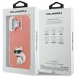 Karl Lagerfeld IML Aquarelle Choupette & Logo iPhone 16 tok, rózsaszín