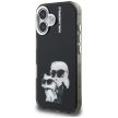 Karl Lagerfeld IML Aquarelle Karl & Choupette & Logo iPhone 16 Case tok, fekete