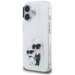 Karl Lagerfeld IML Aquarelle Karl & Choupette & Logo iPhone 16 Case tok, fehér