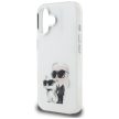 Karl Lagerfeld IML Aquarelle Karl & Choupette & Logo iPhone 16 Case tok, fehér