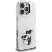 Karl Lagerfeld IML Aquarelle Karl & Choupette & Logo iPhone 16 Pro Case tok, fehér