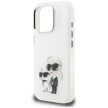 Karl Lagerfeld IML Aquarelle Karl & Choupette & Logo iPhone 16 Pro Case tok, fehér