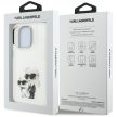 Karl Lagerfeld IML Aquarelle Karl & Choupette & Logo iPhone 16 Pro Case tok, fehér