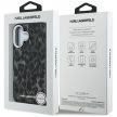 Karl Lagerfeld IML Leopard Pattern MagSafe Case iPhone 16 tok, fekete