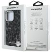 Karl Lagerfeld IML Leopard Pattern MagSafe Case iPhone 16 Pro tok, fekete