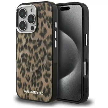   Karl Lagerfeld IML Leopard Pattern MagSafe iPhone 16 Pro Max tok, barna