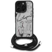 KARL LAGERFELD case IPHONE 16 PRO MAX KLHCP16XPGGRMPCG MagSafe (CRSSBY Grained PU W/ Pattern & Logo) tok, szürke