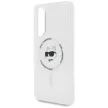Karl Lagerfeld Button Choupette Head Printed Logo MagSafe Case Samsung Galaxy S25 Edge tok, fehér