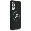 Karl Lagerfeld Silicone nauble Heads And Circle MagSafe case Samsung Galaxy S25 Edge tok, fekete